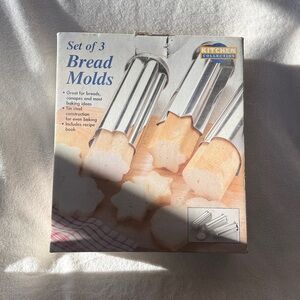 3 Bread Molds, Heart, Star & Flower Shape Molds